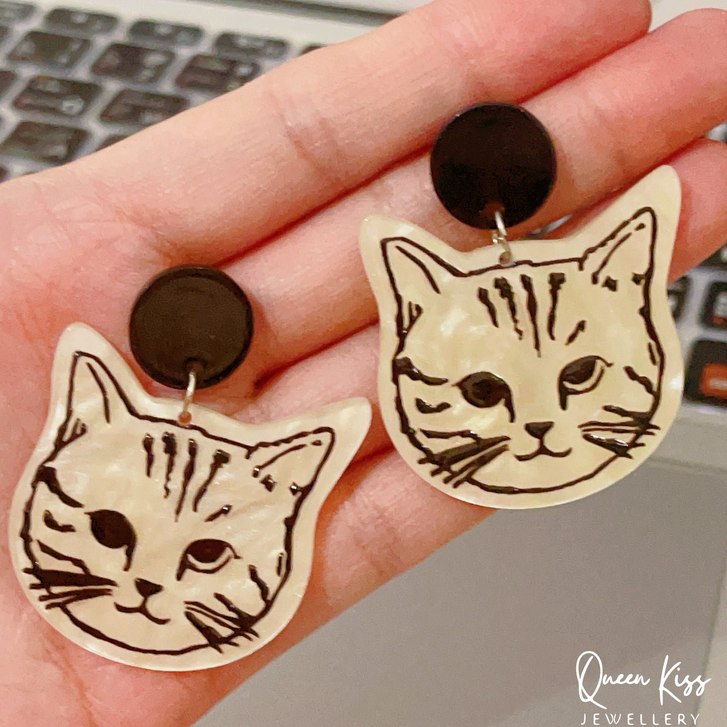 Super Light Acrylic Cute Kitty Cat Earrings - E Meow Me!!