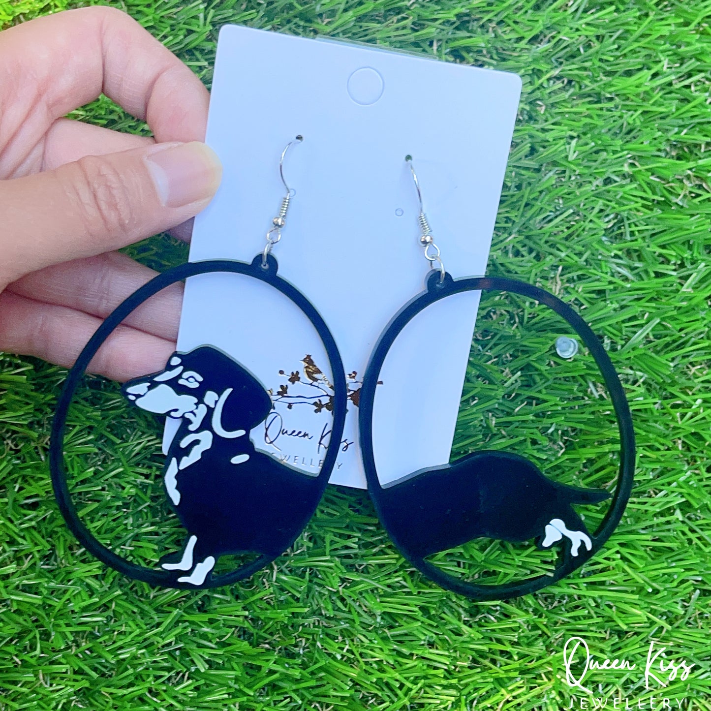 Super Light Acrylic Cute Sausage Dog Earrings - Mr. Long!!