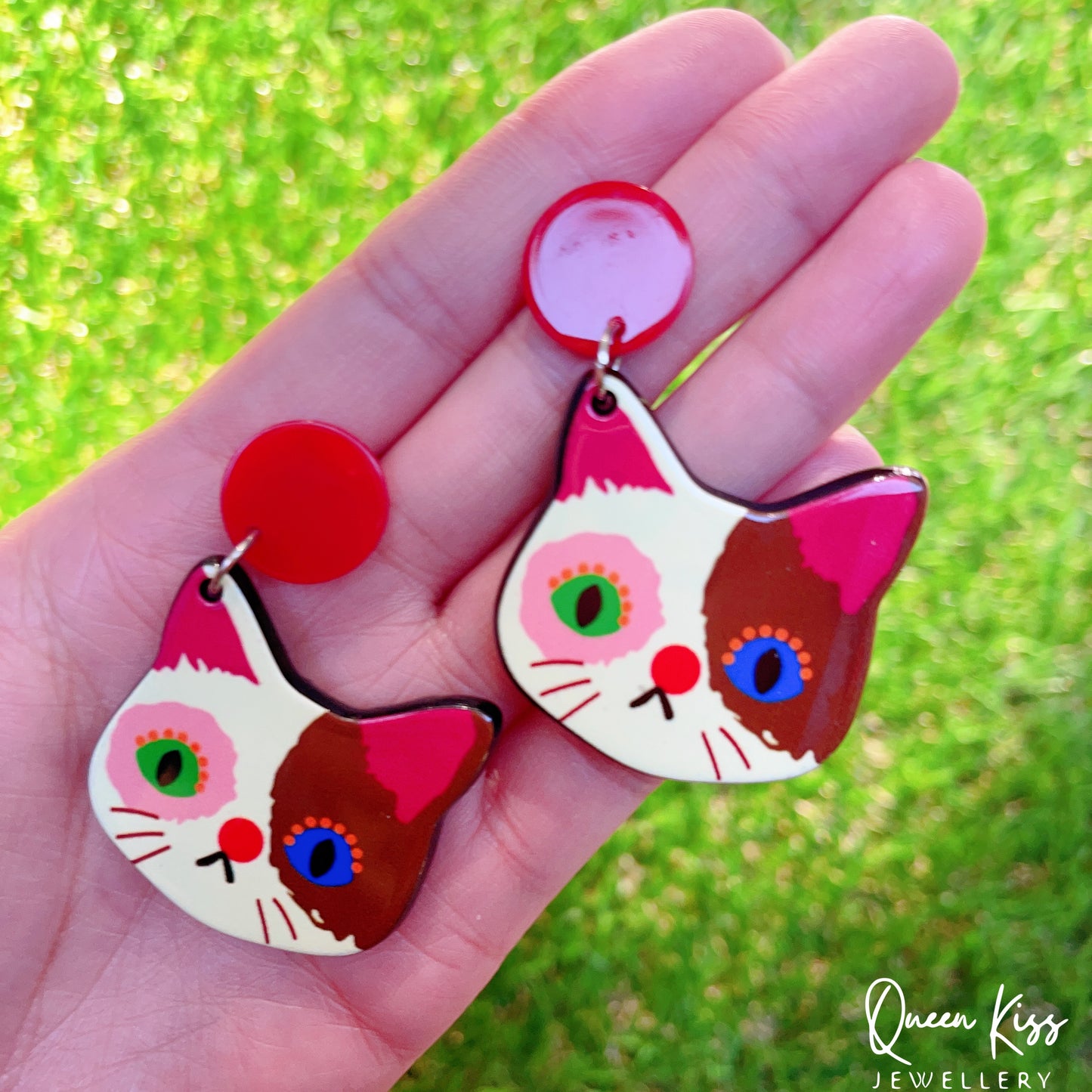 Super Light Acrylic Cute Kitty Cat Earrings - Mr. Meow!!