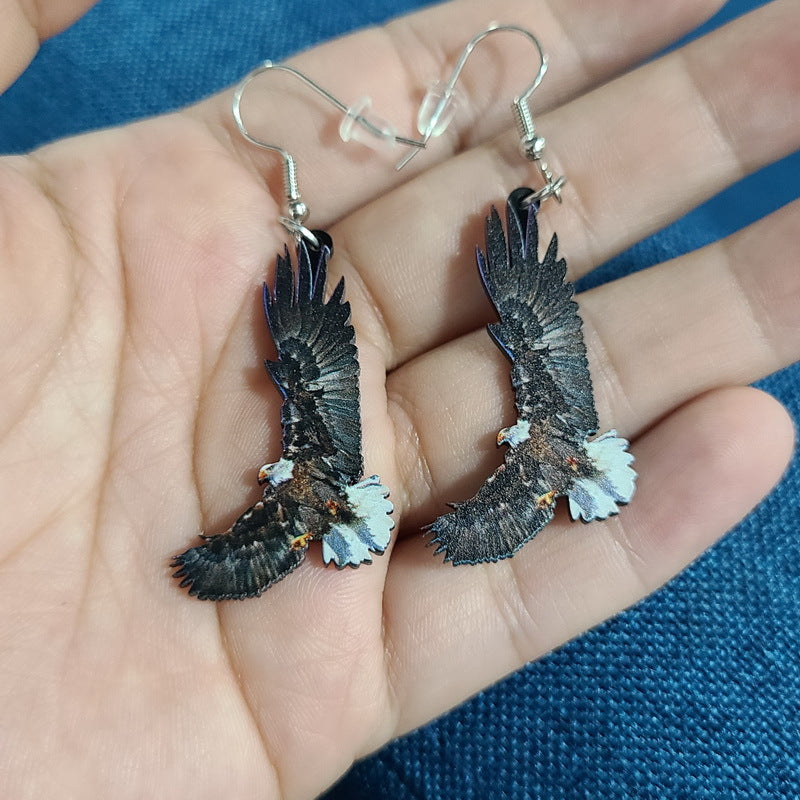Super Light Acrylic Eagle Forest Style Earrings - Eagle Eye!!
