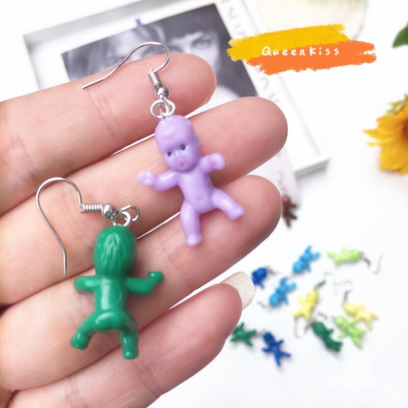 New Design Super Adorable Cute Quirky Babe Baby Babies Colorful Light Earrings - Kinder Garden!!