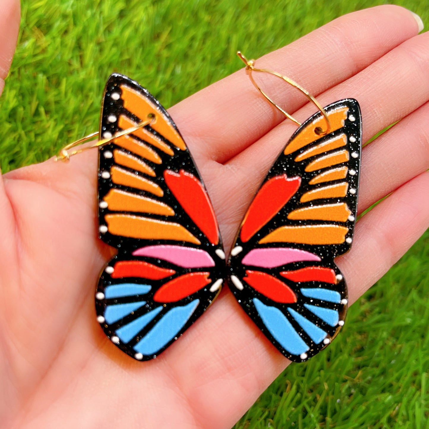 Cute Light Trendy Laser Cut Colour Romantic Butterfly Earrings - Butterfly Effect!!