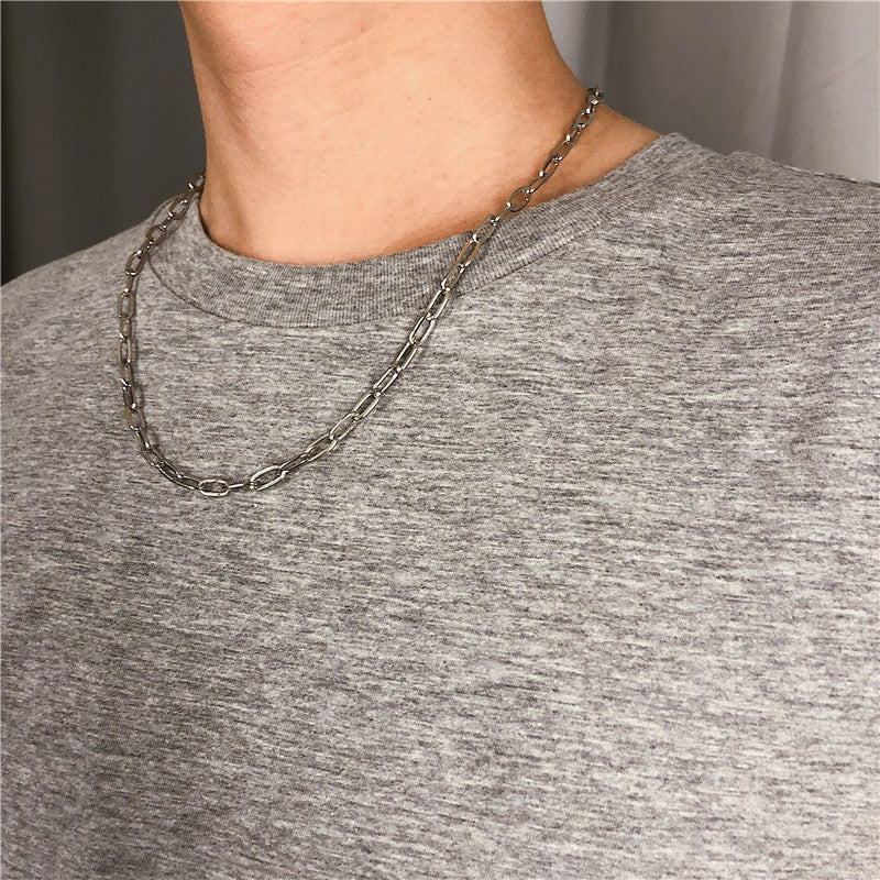 Funky Punk Stainless Steel Cross Plain Cool Three Layers One Set Silver Necklace -- Be a man!!