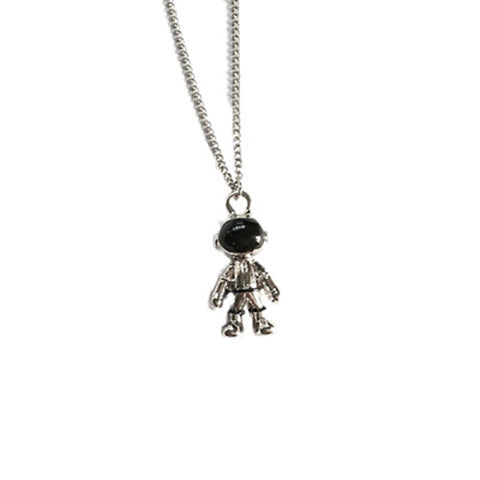 Funky Punk Stainless Steel Cool Cute Adorable Brother and Sister Astronut Spaceman Silver Necklace -- Family Man!!