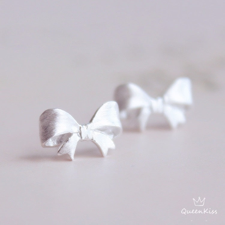 Sterling Silver 925 Stud Earrings Cute Bowknot Stud Earrings Modern Studs Minimal Stud Earrings Gift for her