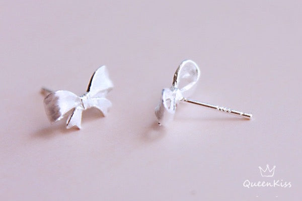 Sterling Silver 925 Stud Earrings Cute Bowknot Stud Earrings Modern Studs Minimal Stud Earrings Gift for her