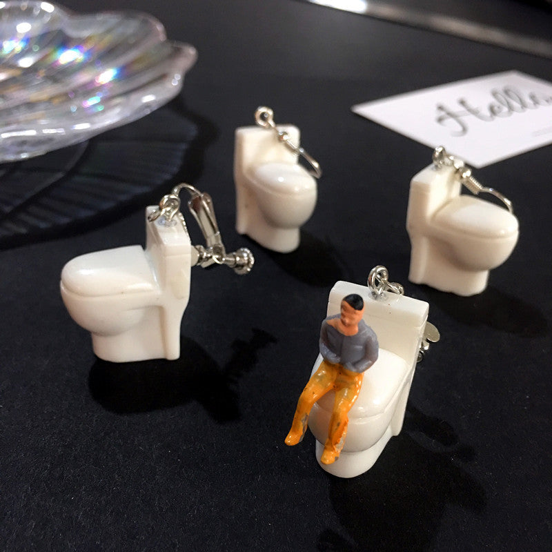 Quirky Sweet Cute Bathtub Toilet Water Dispenser Acrylic earrings -- This is life!!