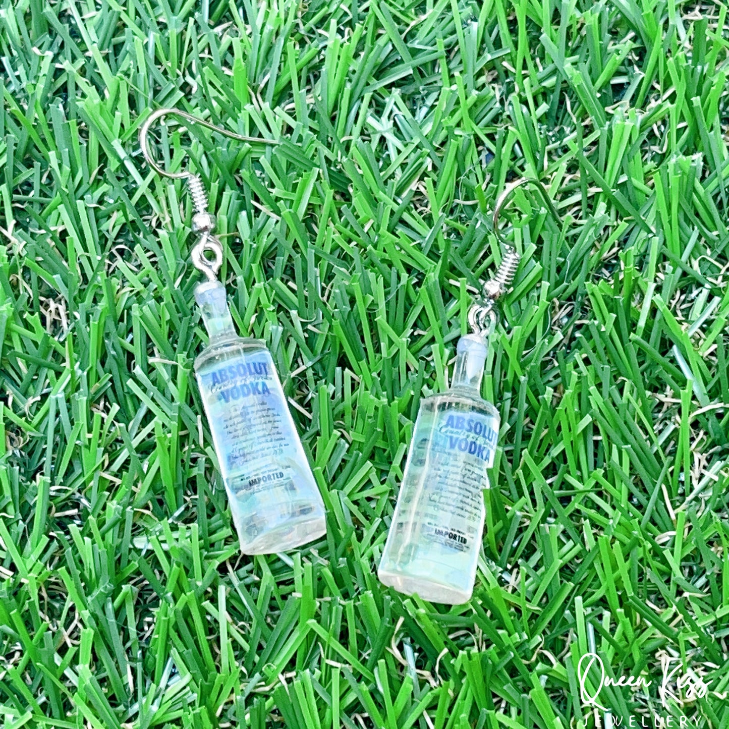 Adorable Absolute Vodka Alcohol Bottle Light Earrings -- Be Cool!!