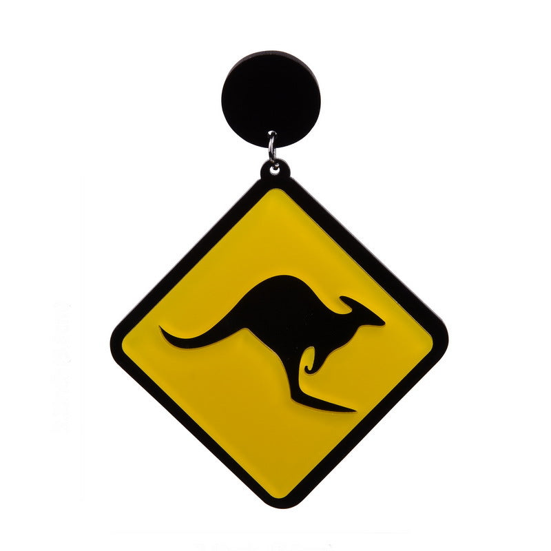Cute Light Trendy Yellow Board Kangaroo Party Earrings - Call me Sexy!!