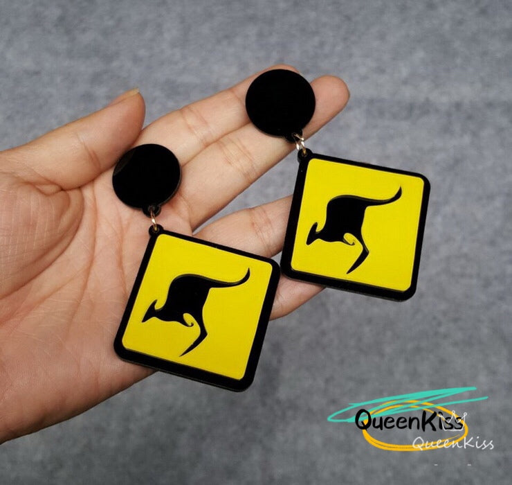 Cute Light Trendy Yellow Board Kangaroo Party Earrings - Call me Sexy!!