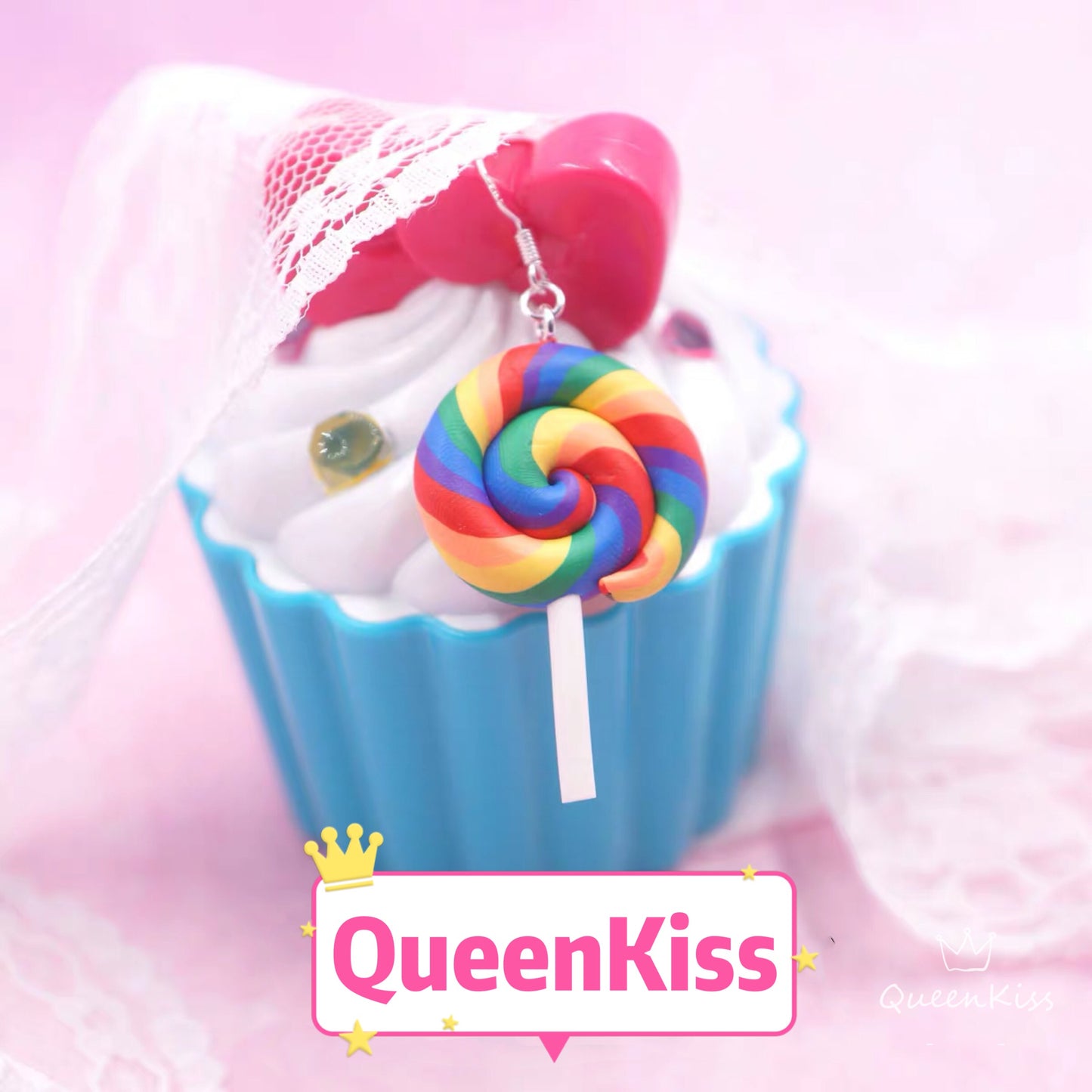 Adorable 3D Colourful Sweet Lollypop Super Light Earrings -- Super Sweet!!