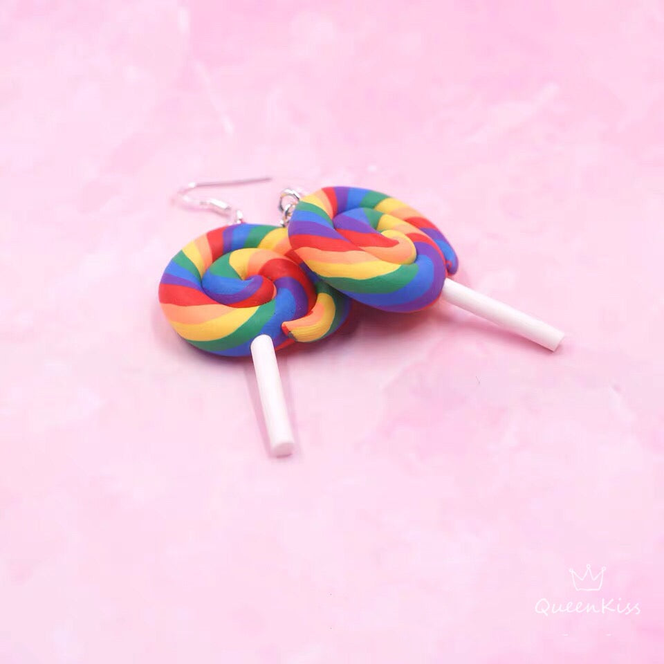 Adorable 3D Colourful Sweet Lollypop Super Light Earrings -- Super Sweet!!