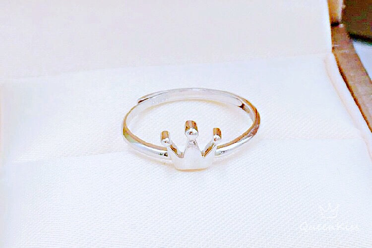 Vintage Queen Crown Adjustable 925 Sterling Silver Ring