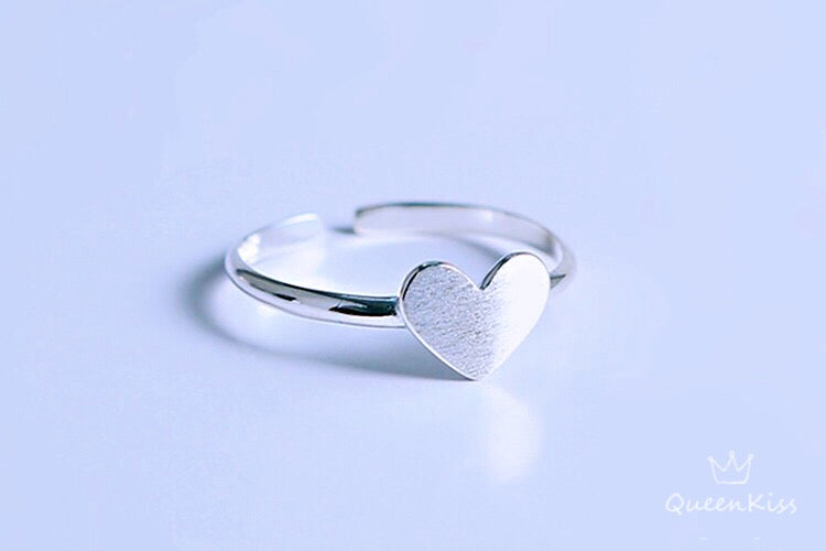 Vintage Queen Heart Shape Adjustable 925 Sterling Silver Ring