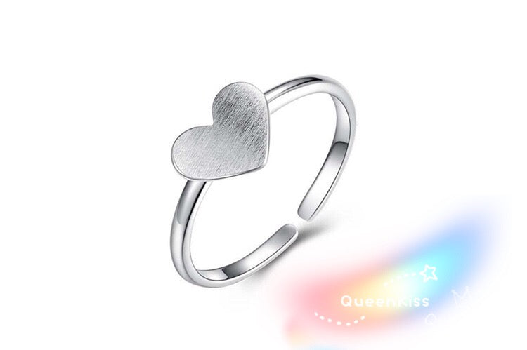 Vintage Queen Heart Shape Adjustable 925 Sterling Silver Ring