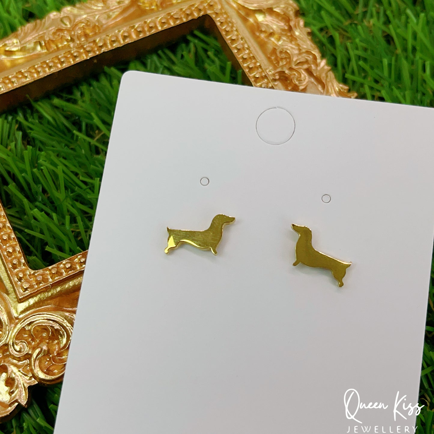 Sterling Silver 925 Stud Earrings Cute Sausage Dog Gold and Silver Stud Earrings Modern Studs Minimal Stud Earrings Gift for her