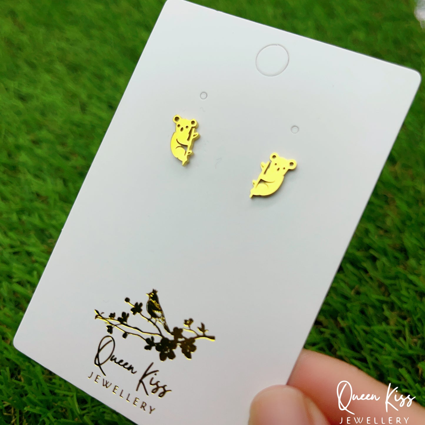 Sterling Silver 925 Stud Earrings Cute Koala Gold and Silver Stud Earrings Modern Studs Minimal Stud Earrings Gift for her