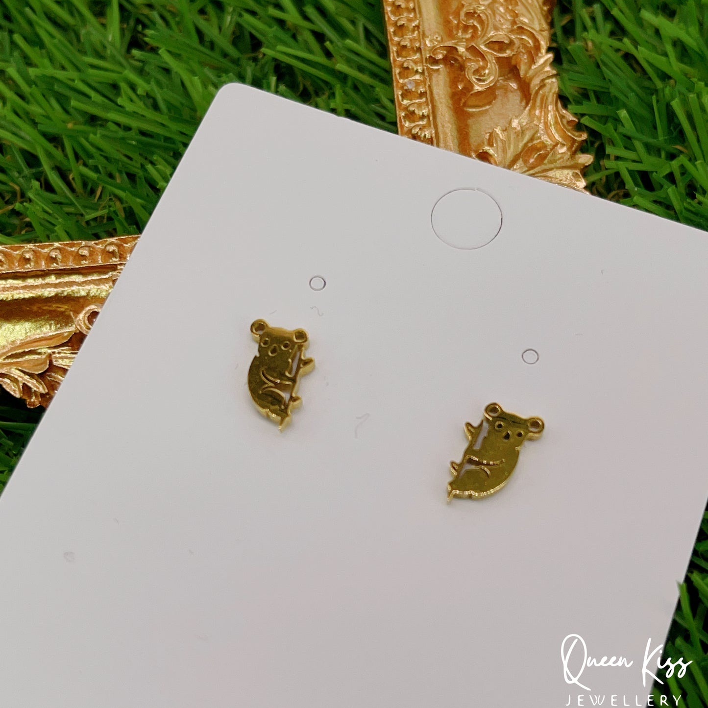 Sterling Silver 925 Stud Earrings Cute Koala Gold and Silver Stud Earrings Modern Studs Minimal Stud Earrings Gift for her