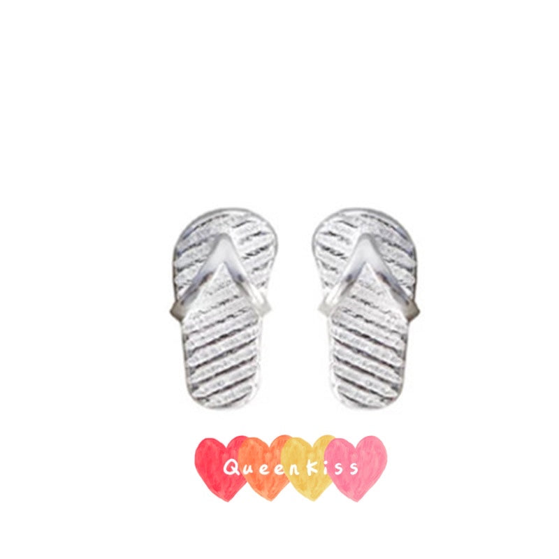 Sterling Silver 925 Stud Earrings Cute Flip Flops Shoe Stud Earrings Modern Studs Minimal Stud Earrings Gift for her