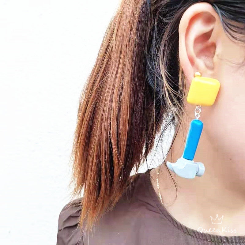 Cute Light Trendy Quirky Hammer and Pliers Earrings - Together We Shall Win!!