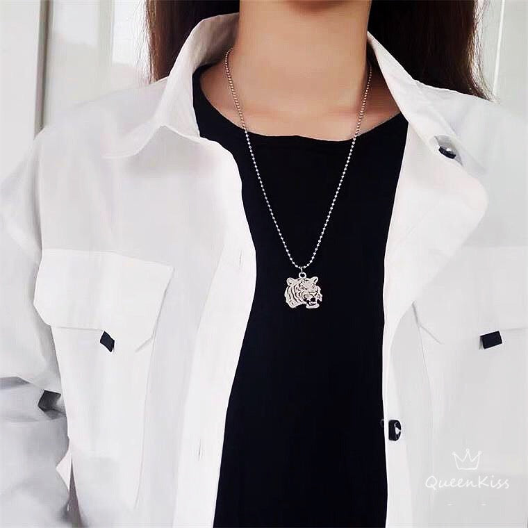 Funky Punk Stainless Steel Cool Cute Adorable Roaring Tiger Silver Necklace -- King of the world!!