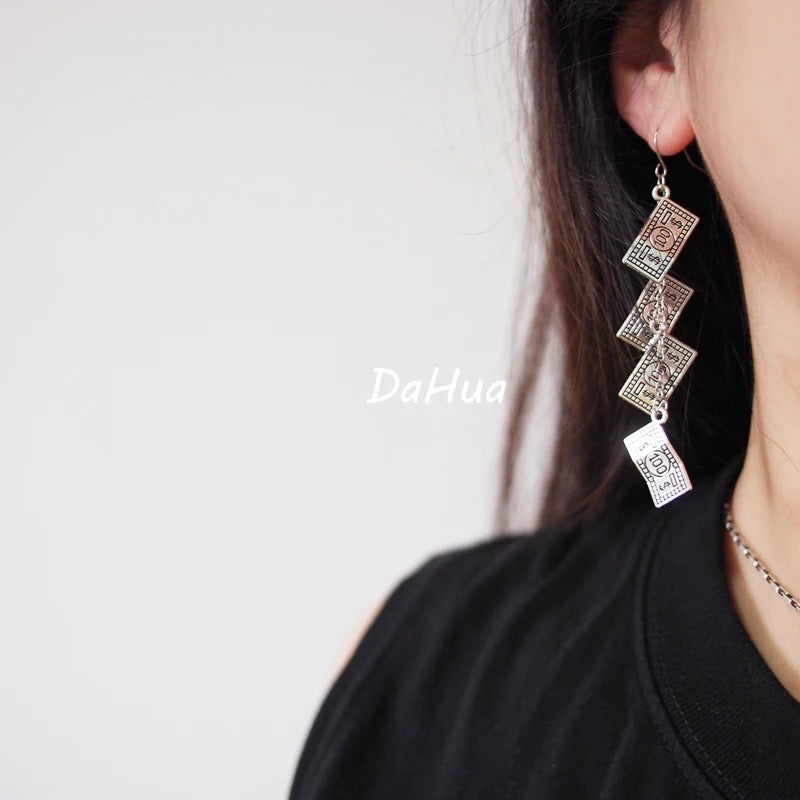 Money Tree Silver Earrings -- Rich Rich!!