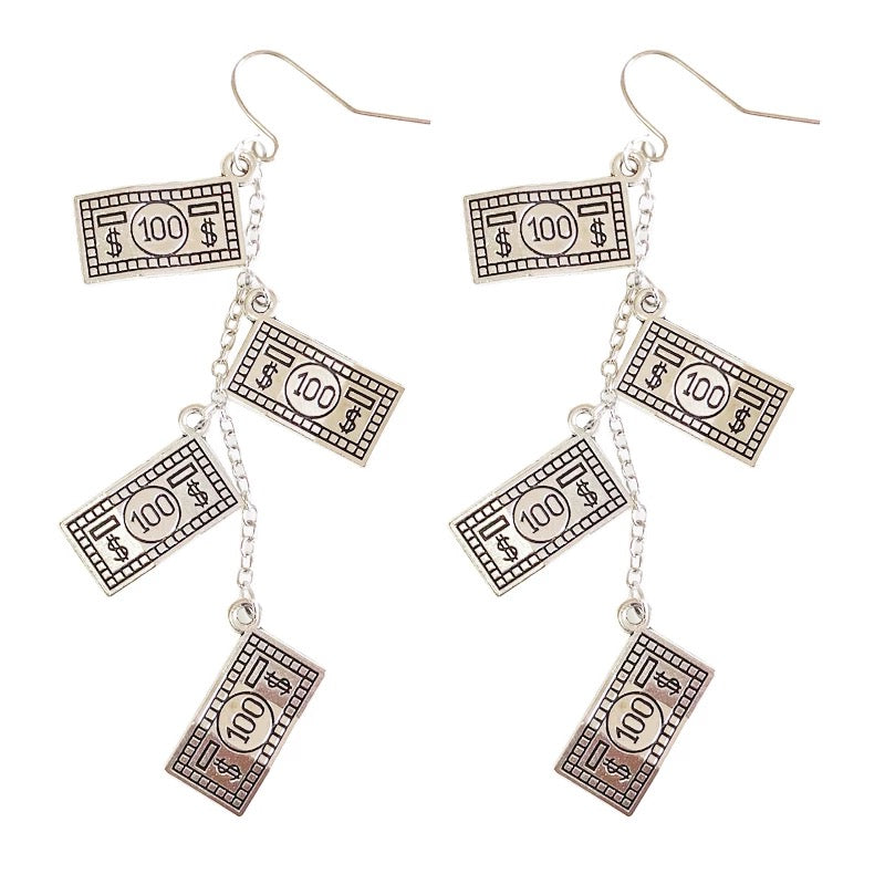 Money Tree Silver Earrings -- Rich Rich!!