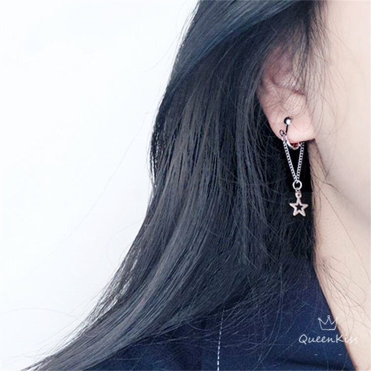 Cool Star Dangle Silver Earrings -- Fly me to the Star!!