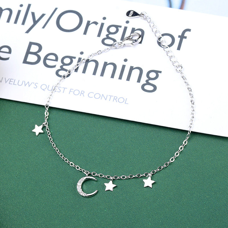 Romantic Stars and Moon 925 Sterling Silver Bracelet - What a wonderful night!!