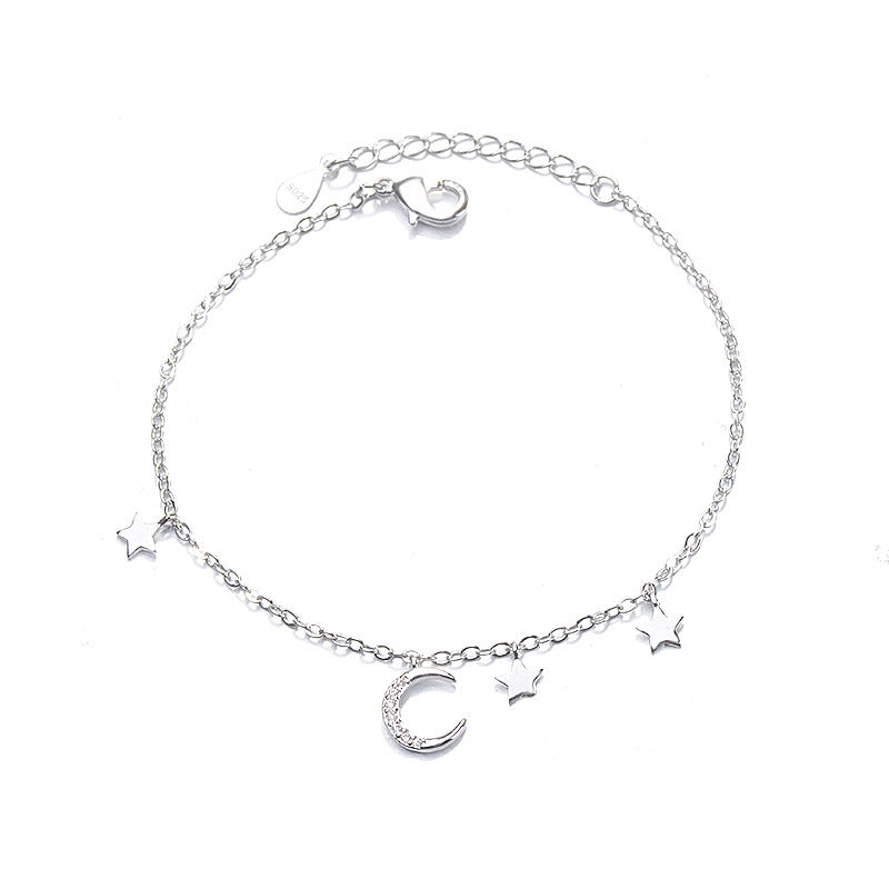 Romantic Stars and Moon 925 Sterling Silver Bracelet - What a wonderful night!!
