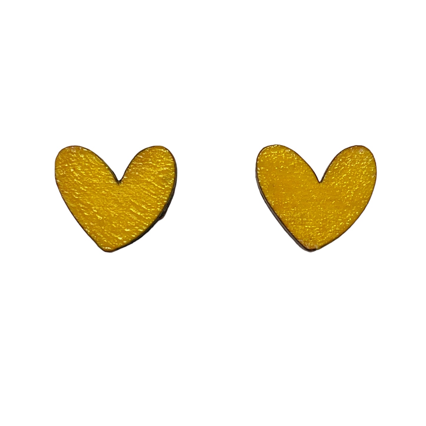 Delightful Wooden Heart Studs - Select Colour