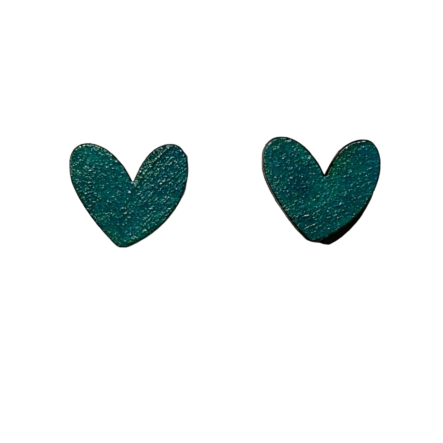 Delightful Wooden Heart Studs - Select Colour