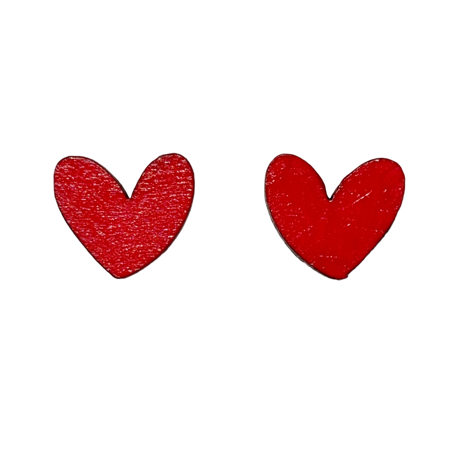 Delightful Wooden Heart Studs - Select Colour