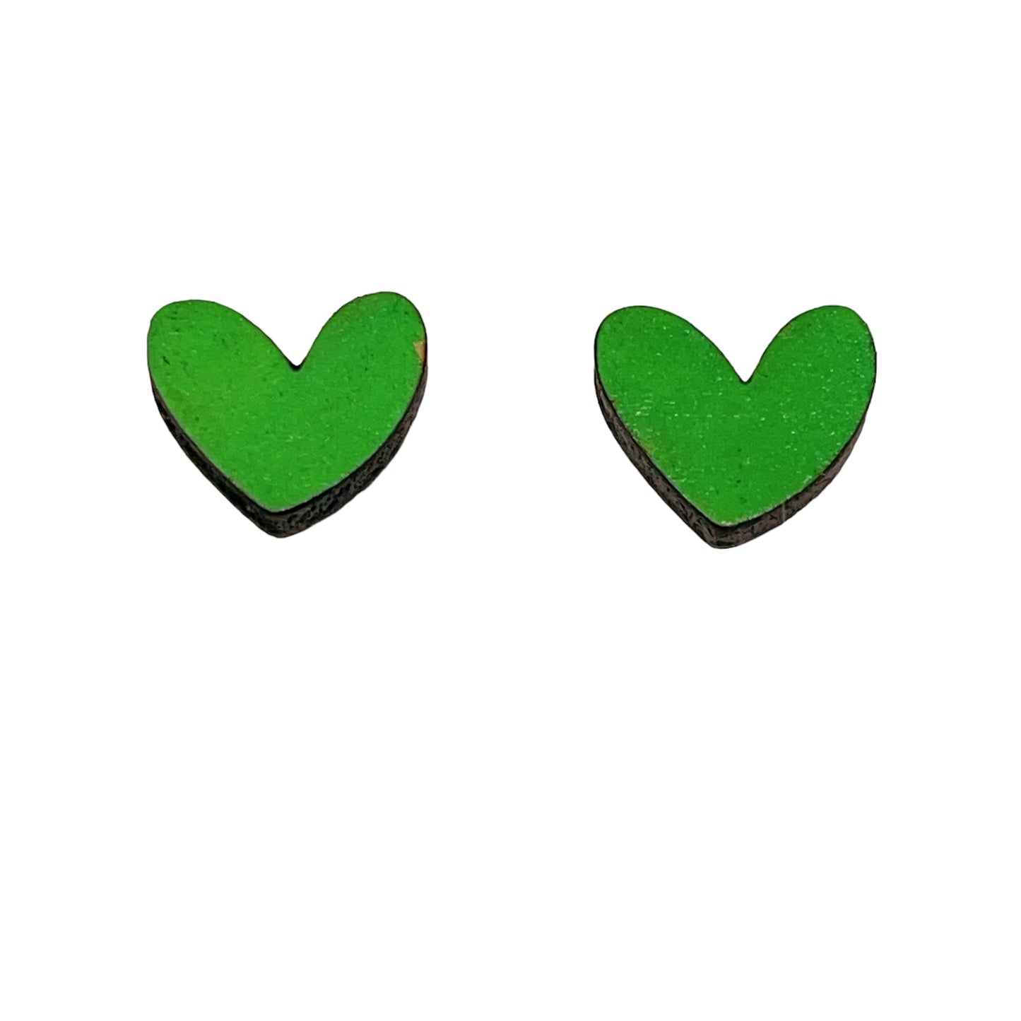Delightful Wooden Heart Studs - Select Colour