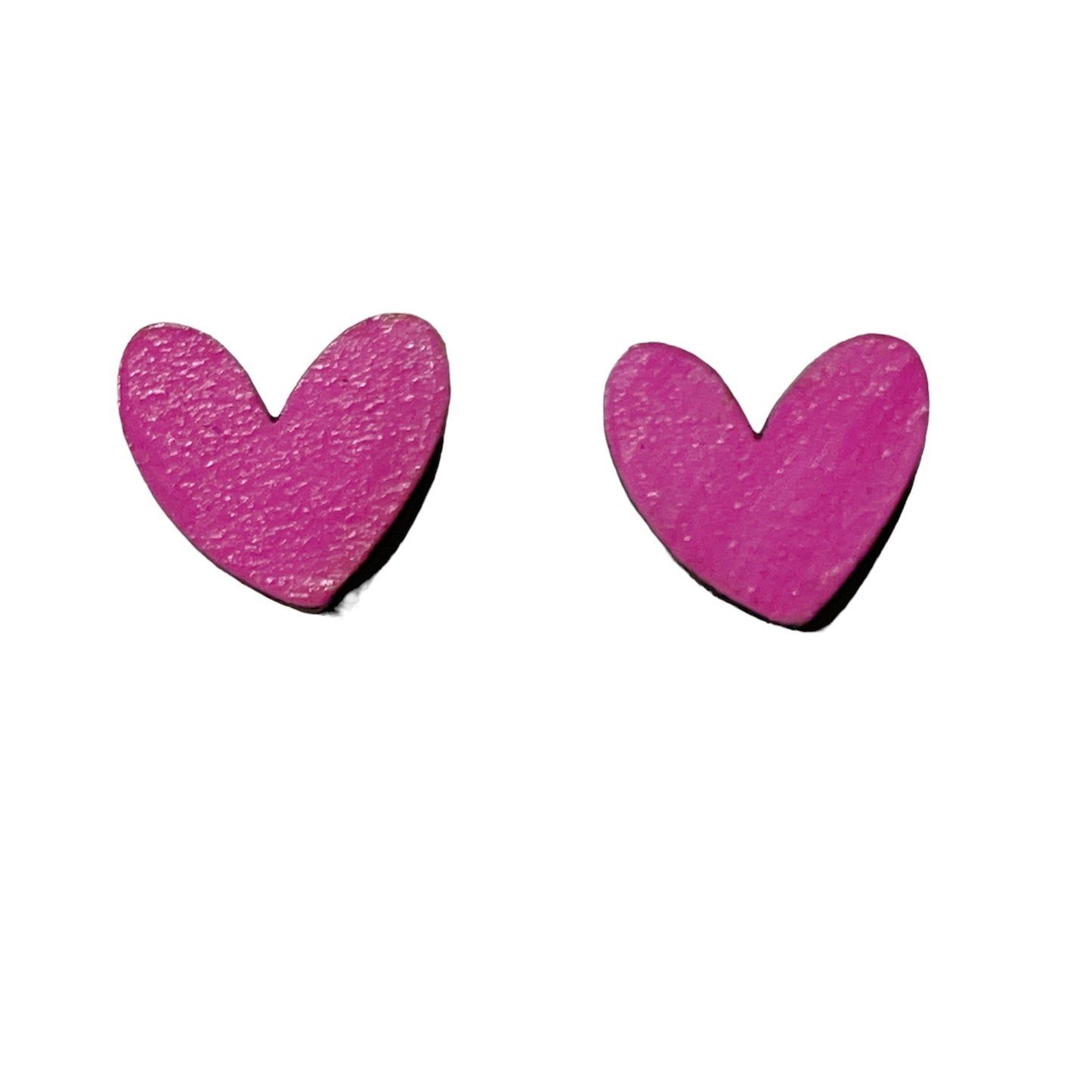 Delightful Wooden Heart Studs - Select Colour