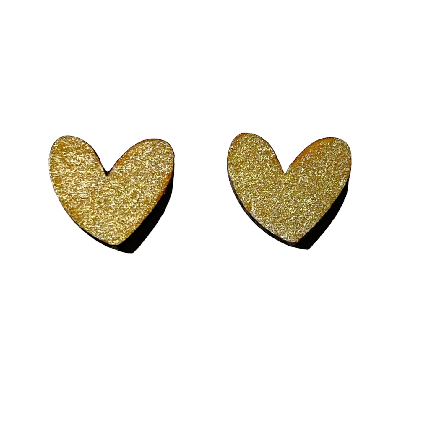 Delightful Wooden Heart Studs - Select Colour