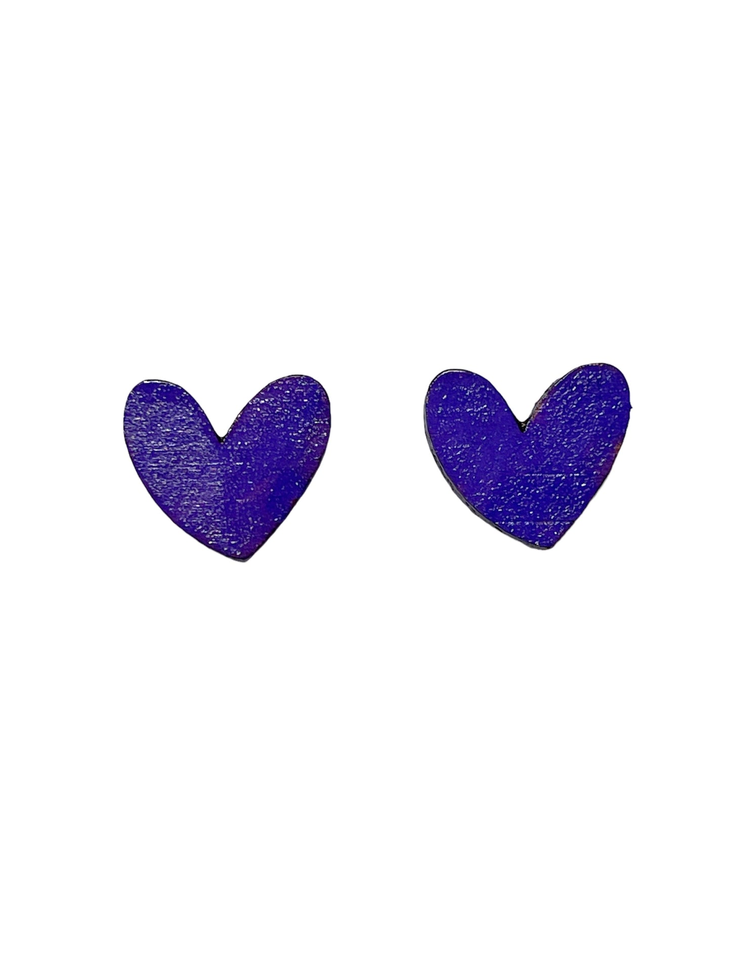 Delightful Wooden Heart Studs - Select Colour