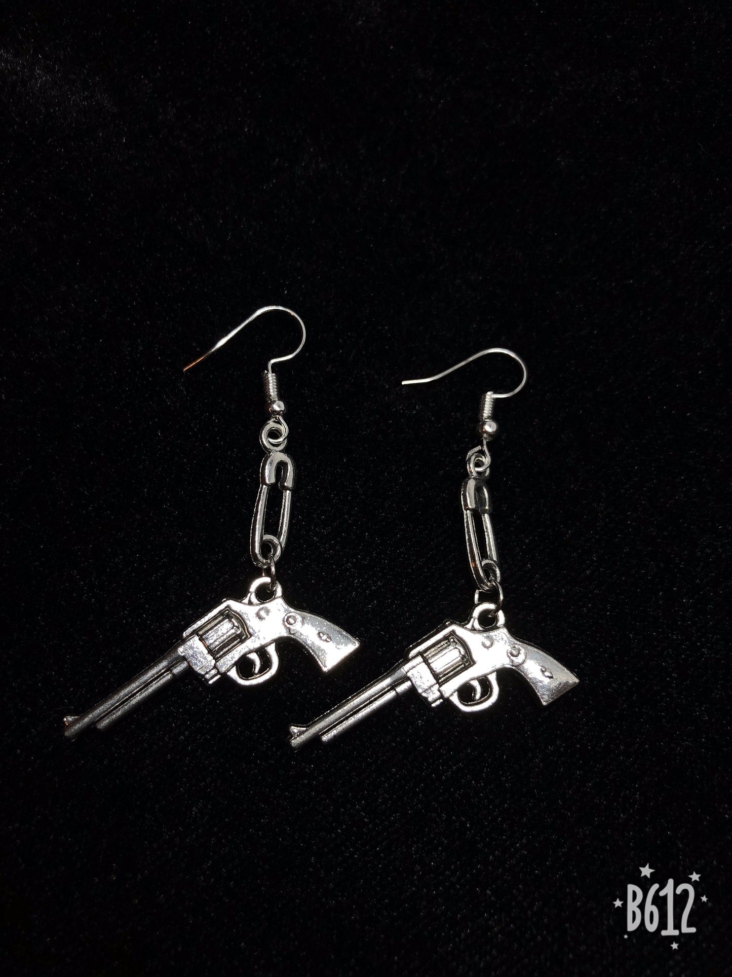 Guns and Clips Silver Earrings -- Stay Calm and Keep Cool!!