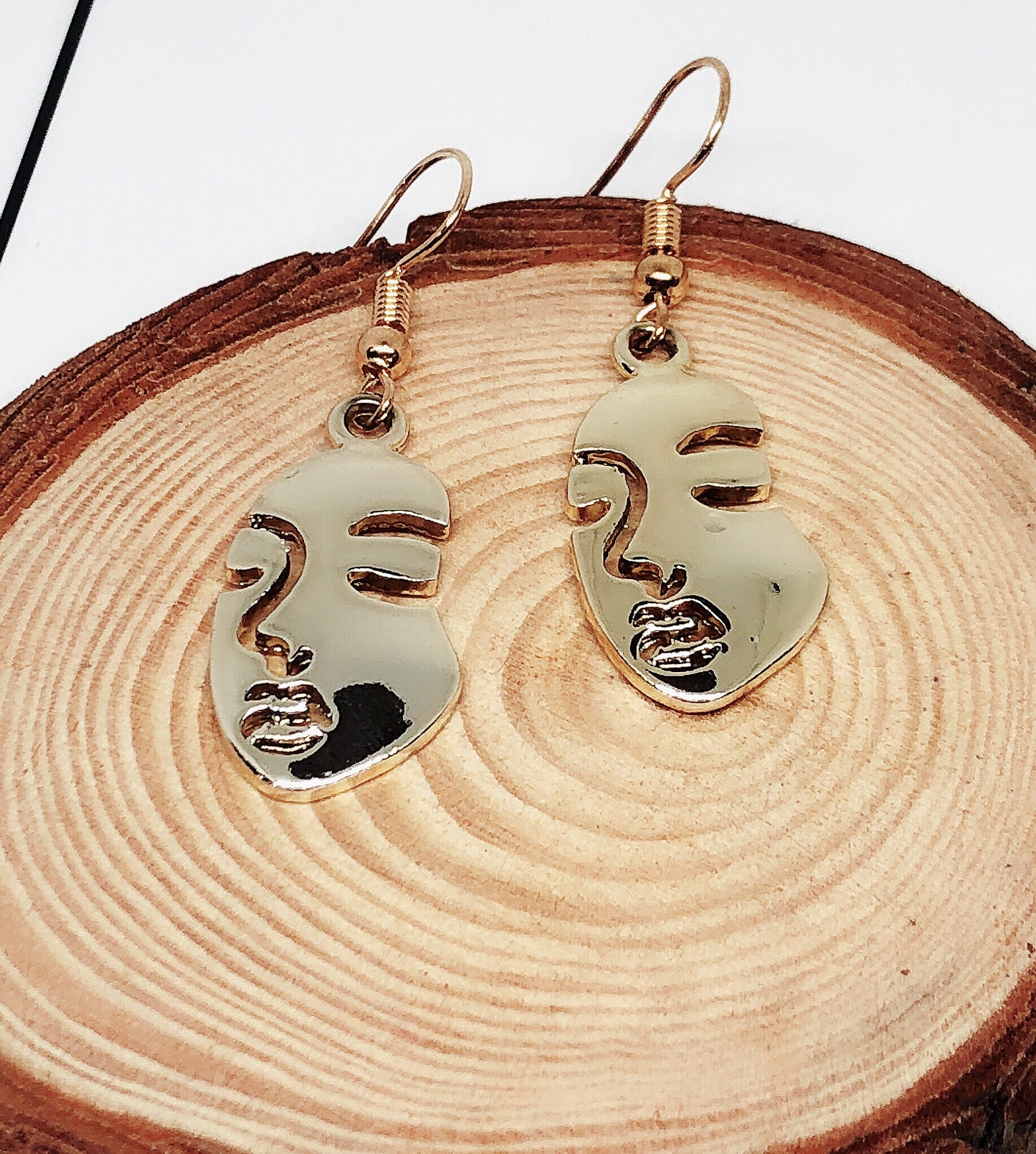 Golden Face Mirror Earrings -- Careless whisper