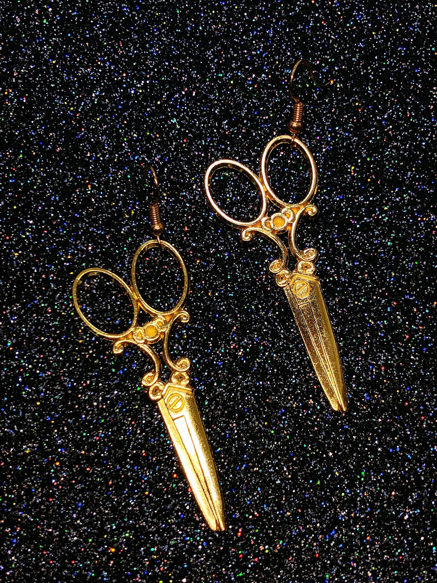Gorgeous Cute Big Gold Scissors Earrings -- Rich Master!!