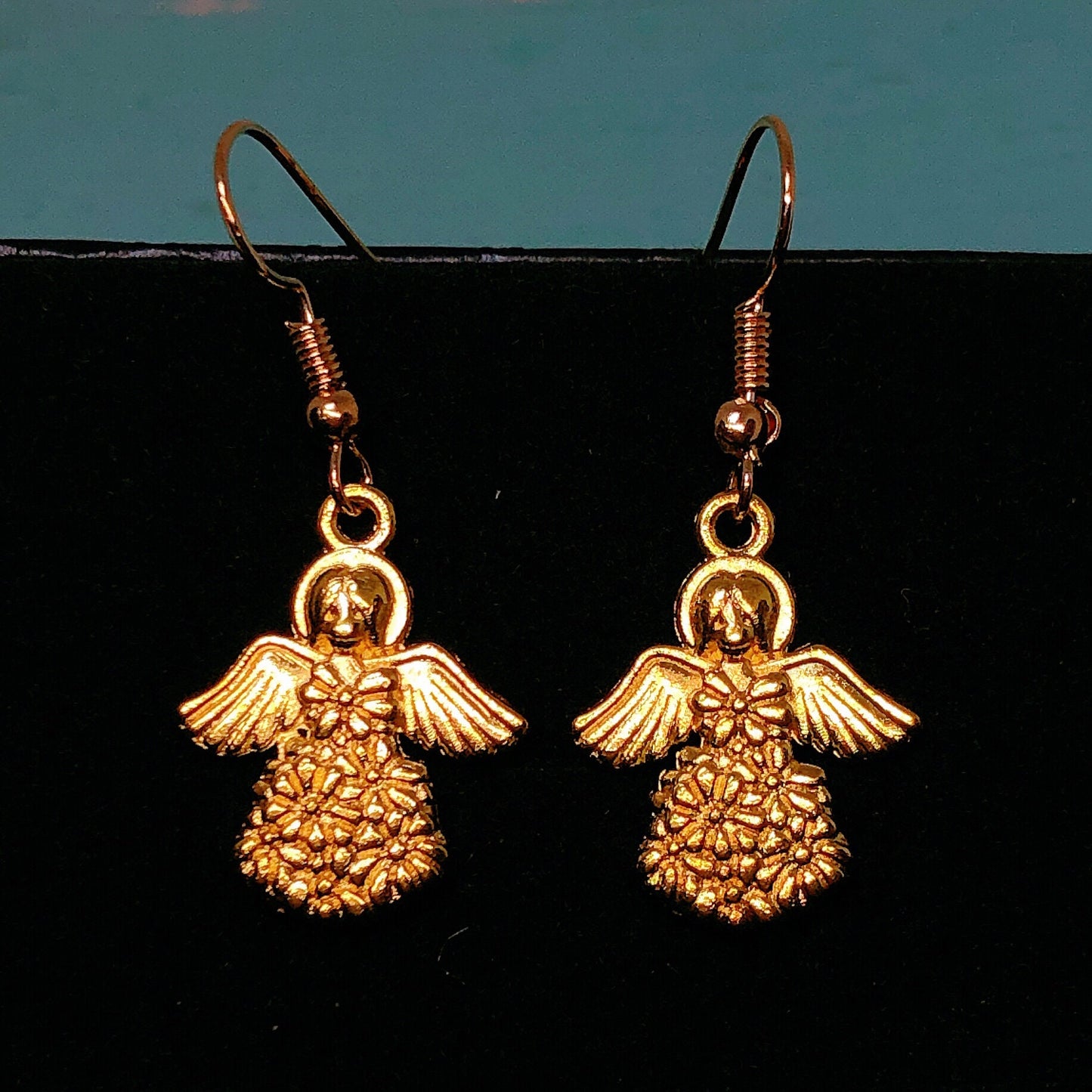 Sale!!! Pretty Angel with wings Gold Earrings -- You are love of my life!!