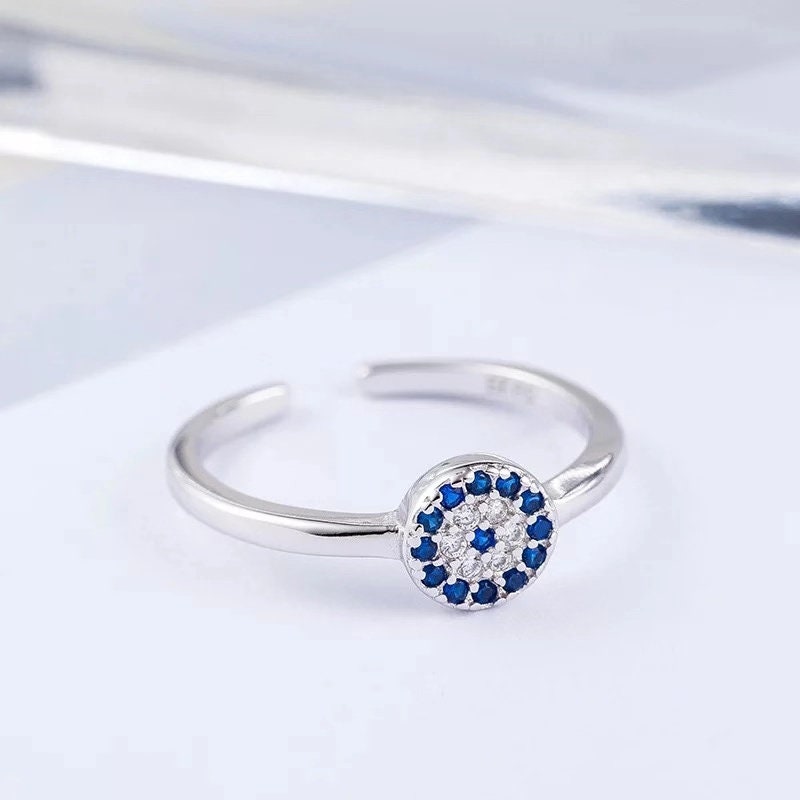 Gorgeous Evil's Eye Adjustable Gold and Silver Ring -- Monster's Eyes
