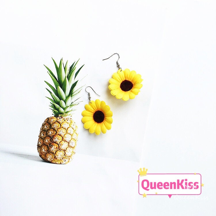 Sweet Cute SunFlower Light Earrings - You are my sunshine!