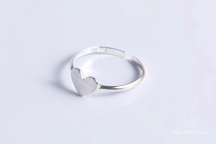 Vintage Queen Heart Shape Adjustable 925 Sterling Silver Ring