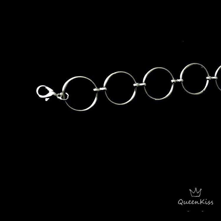 Romantic Joining Circles Silver Necklace Choker - Toxic Love!!
