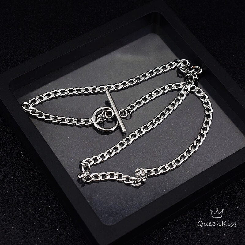 Funky Punk Stainless Steel Cool Two Layers One Set Cross Through Circle Silver Necklace -- Call Out My Name!!