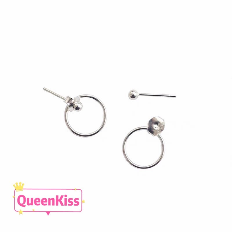 Circle Silver Circle Circles Earrings -- Lonely Star!!