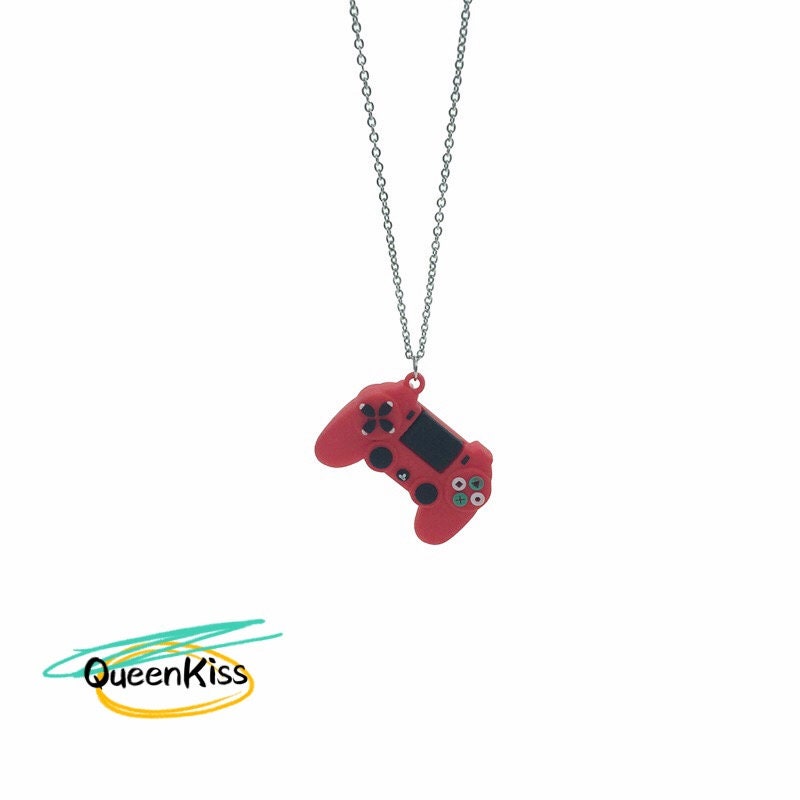 New Design 3D Light Red and Black PS4 Controller Chain Funny Quiky Earrings and Necklace -- Play Station Generation!!