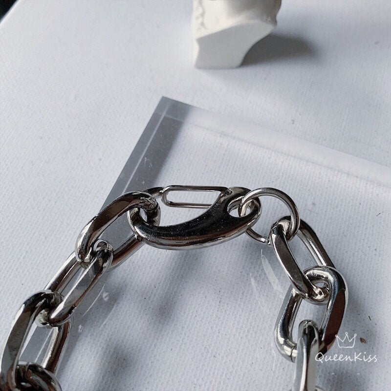 Funky Punk Stainless Steel Cool Style Chain Silver Bracelet -- Bad Boy!!