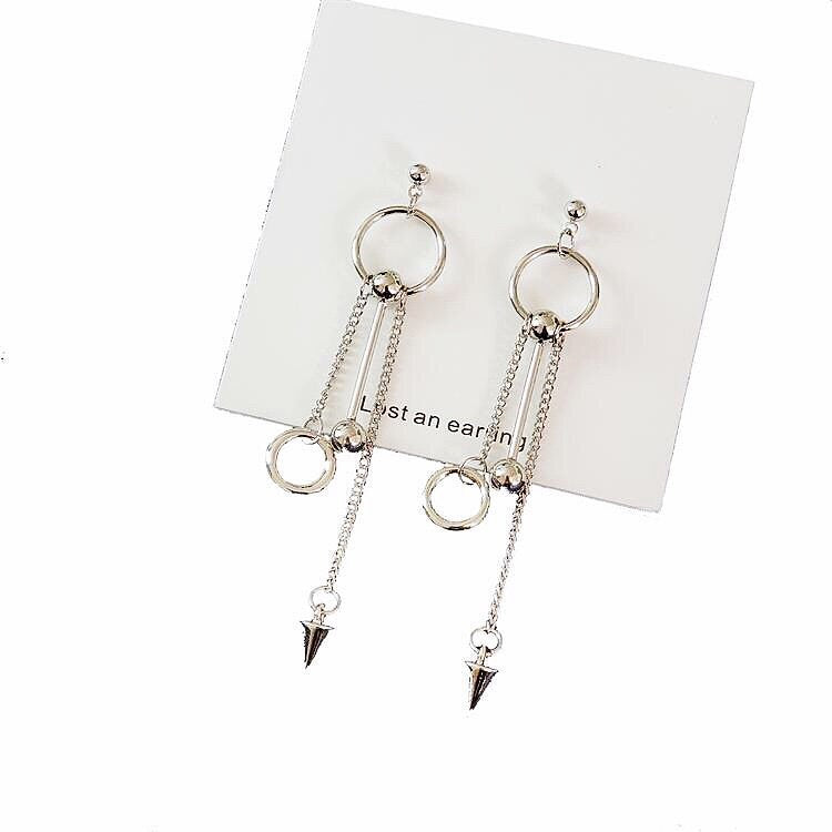 Circles and Ball and Arrow Silver Earrings -- Be Cool!!